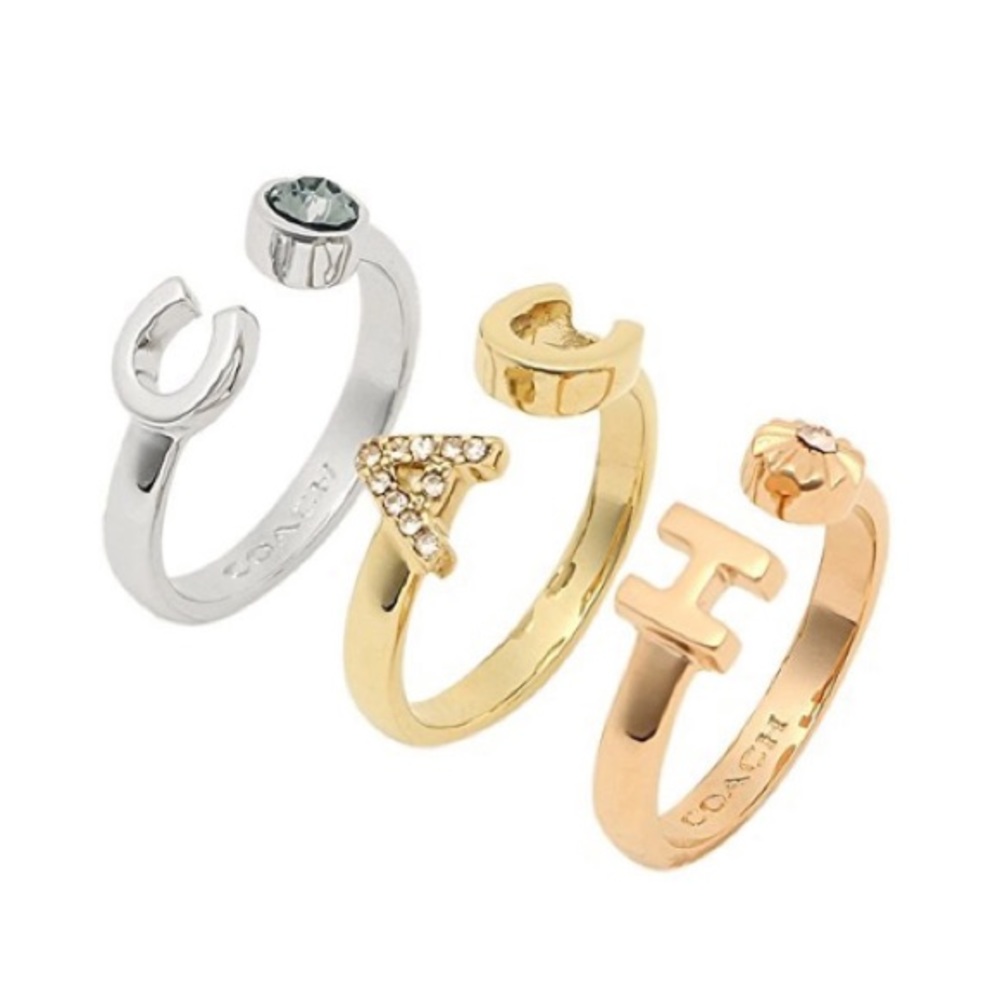 NWT Coach Tri-color Stackable Ring Set - Picture 3 of 6
